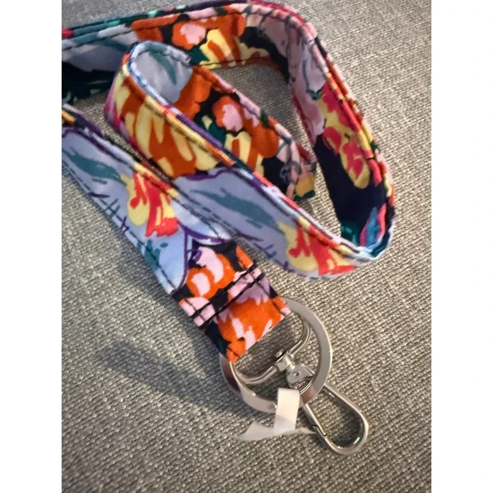 Vera Bradley Wide Lanyard 3pc Bundle Rain Forest Happy Blooms Plaza Tile NEW